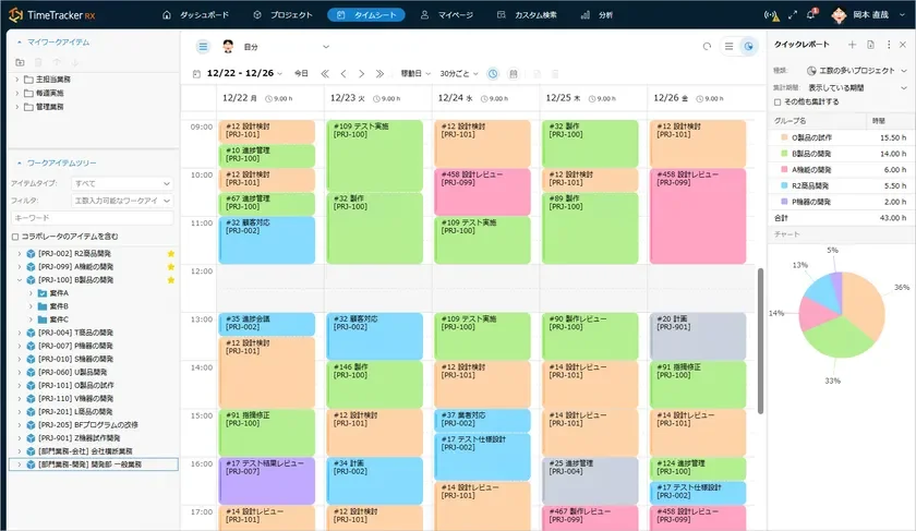 タイムシートでその日の工数を1分で入力
