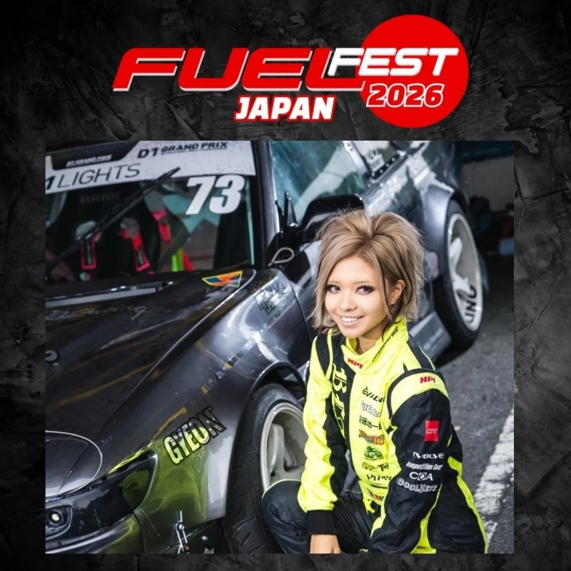FUELFEST JAPAN 2026 ドリギャル油浦桃とドリフトカー