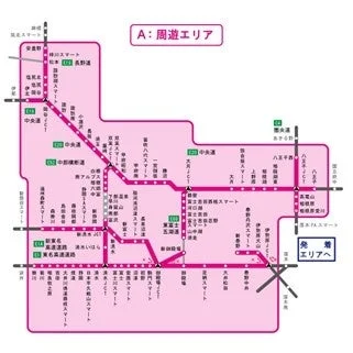 B.首都圏→安曇野・掛川 ３日間 エリア図1