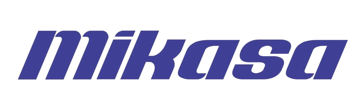 白い背景に、青い斜体で「Mikasa」と書かれたロゴマーク