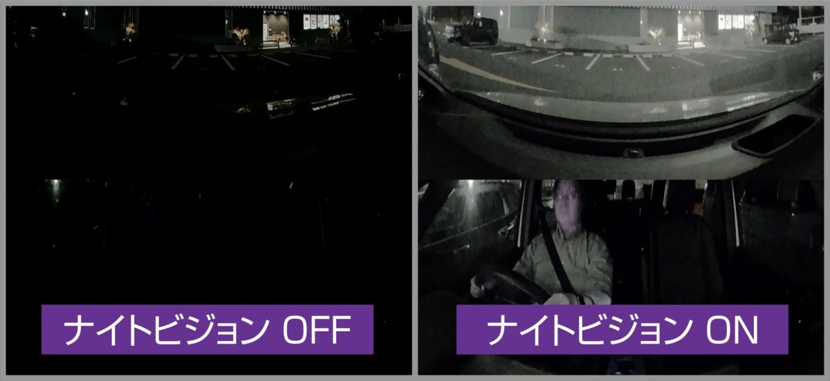 ナイトビジョンON/OFFの比較画像