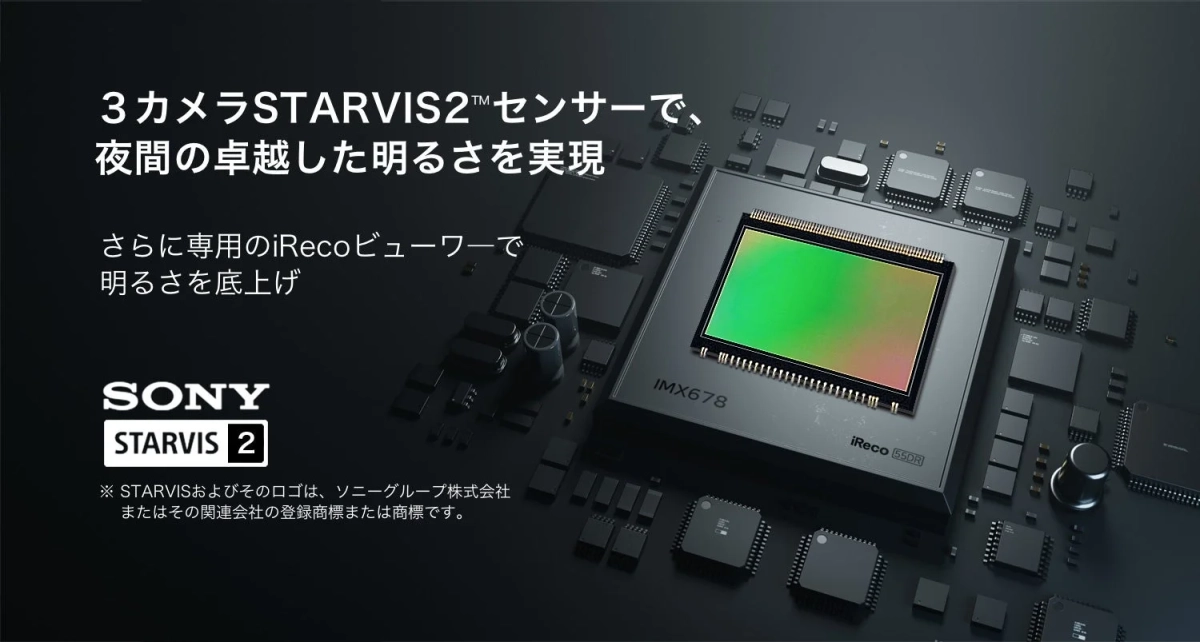 3カメラSTARVIS2™センサーで夜間の卓越した明るさを実現