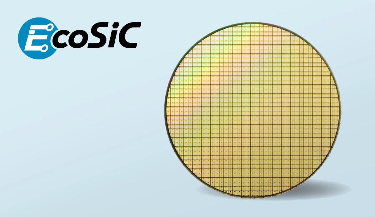 EcoSiCロゴとウェハー