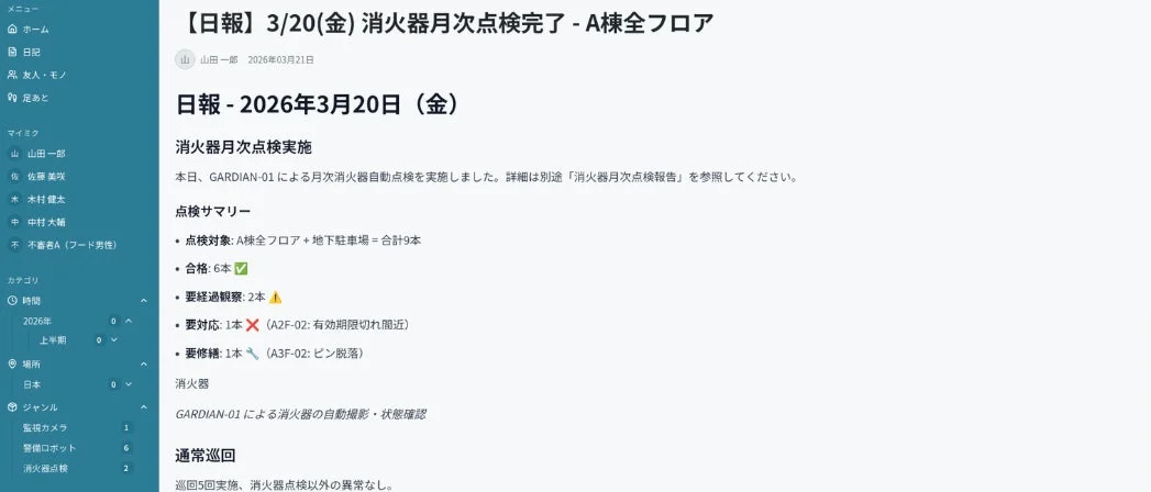 消火器点検日報の画像