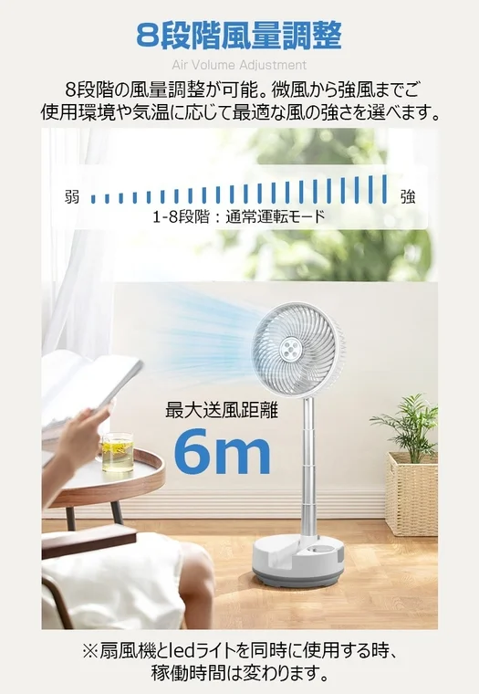8段階風量調整