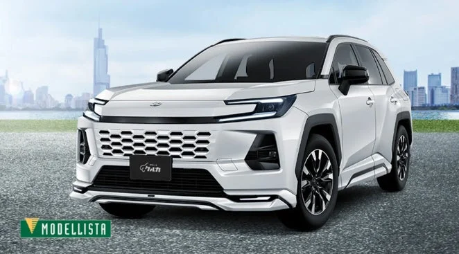 MODELLISTAエアロ装着の白いRAV4