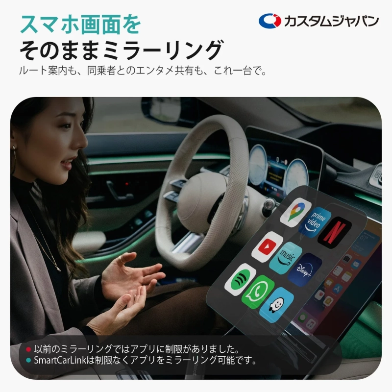 スマホ画面をそのままミラーリング