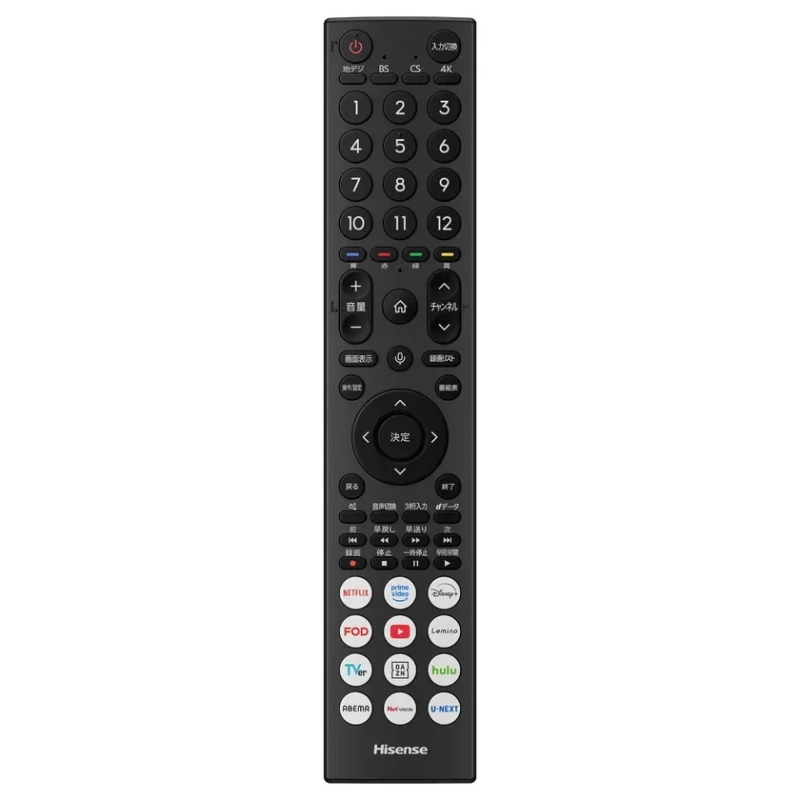 Hisense製のテレビリモコンの画像