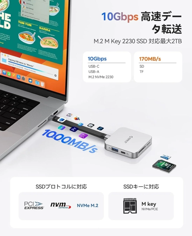高速データ転送とSSD対応