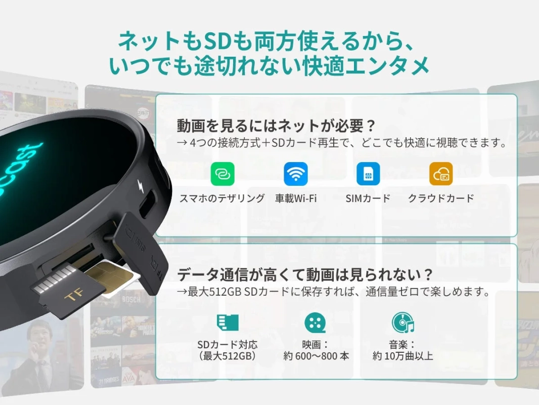 ネットもSDも両方使える