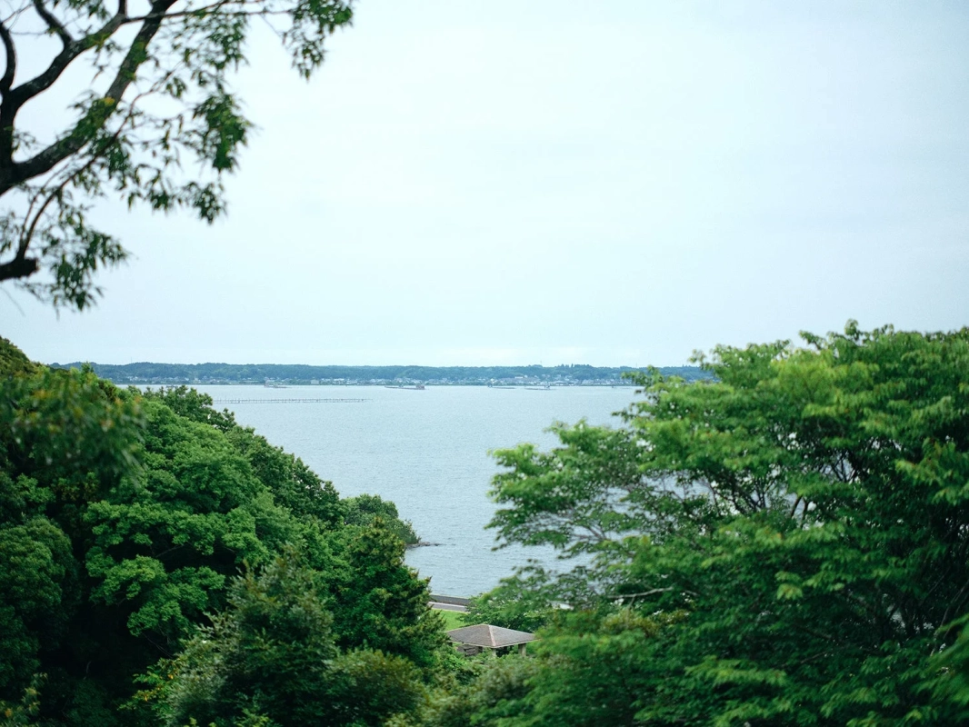 緑豊かな景色と海