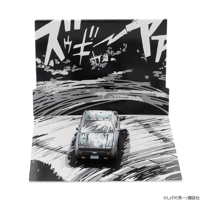 ミニカー、AE86、漫画背景、ジオラマ