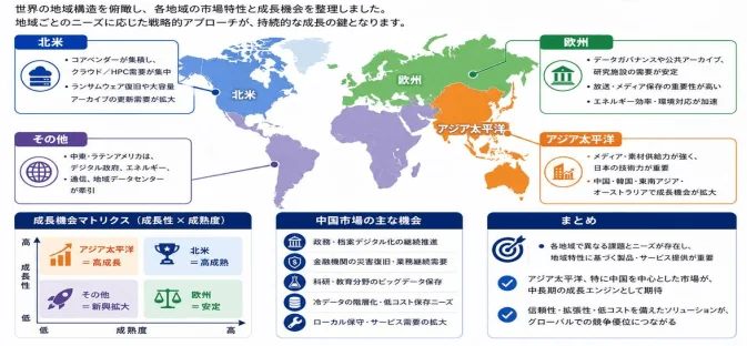 世界LTOテープライブラリの地域構造と市場機会