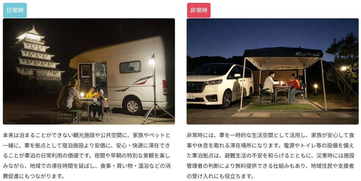 車中泊の日常時・非常時利用