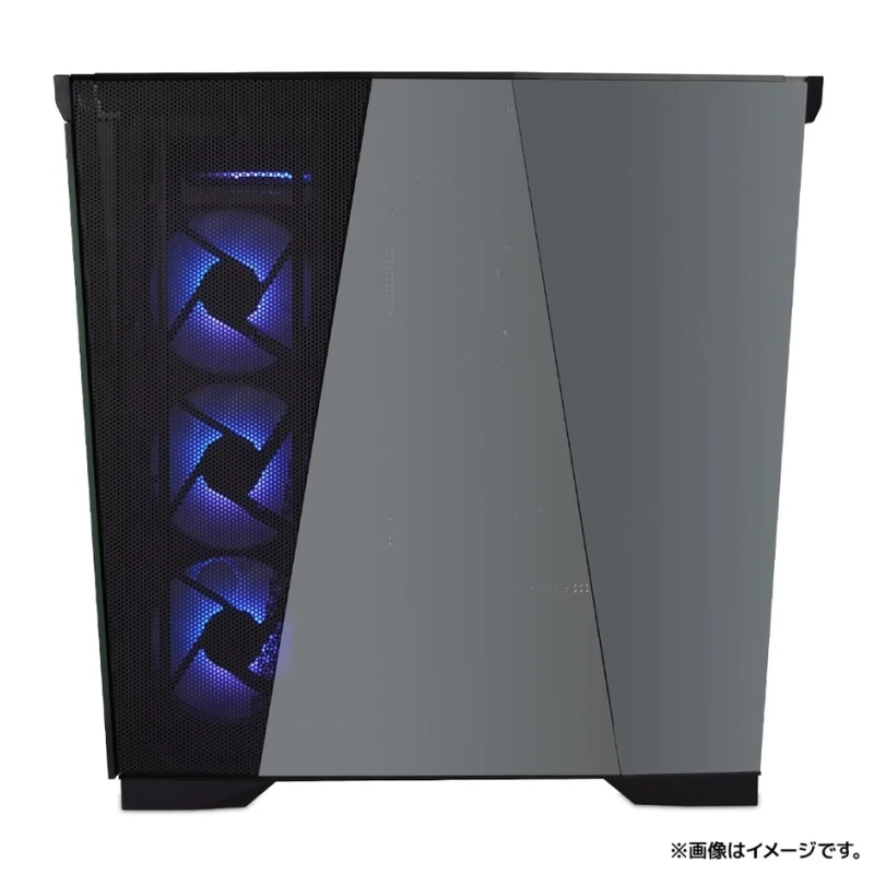 青いLEDファンが内部で光るゲーミングPCケース