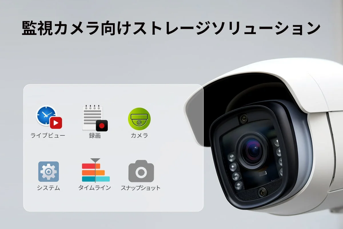 監視カメラ向けストレージソリューションのユーザーインターフェース